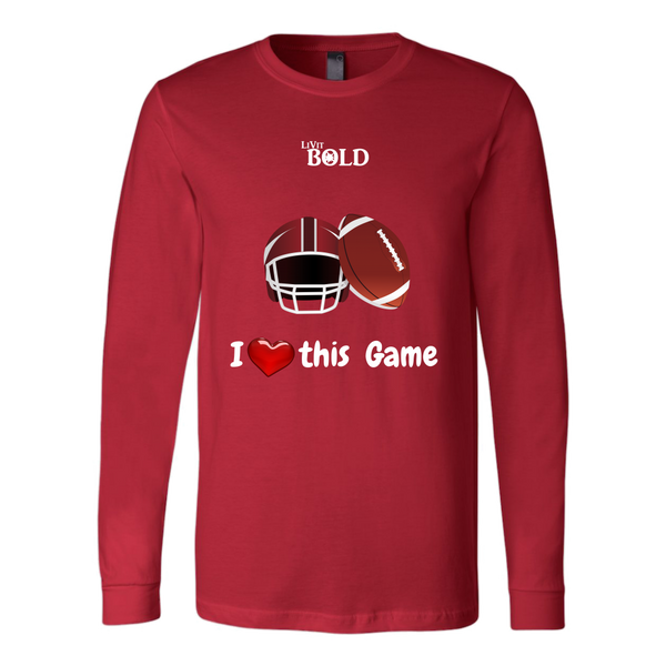 LiVit BOLD Canvas Long Sleeve Shirt - I Heart this Game - Football - LiVit BOLD