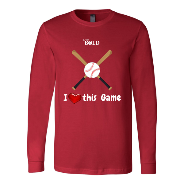 LiVit BOLD Canvas Long Sleeve Shirt --- I Heart This Game - LiVit BOLD