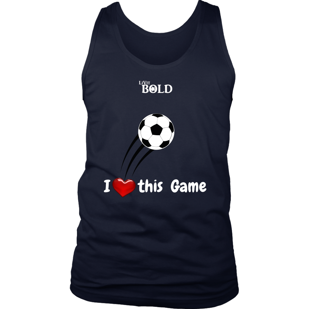 LiVit BOLD District Men's Tank - I Heart this Game - Soccer - LiVit BOLD