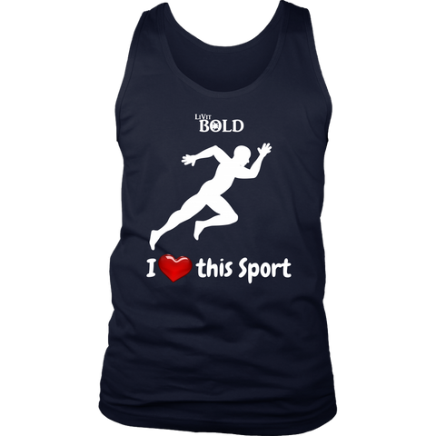 LiVit BOLD District Men's Tank - I Heart this Game - Track & Field - LiVit BOLD