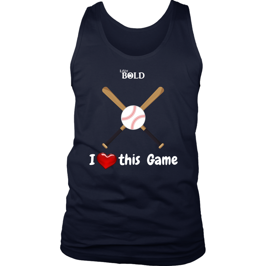 LiVit BOLD District Men's Tank - I Heart this Game - Baseball - LiVit BOLD