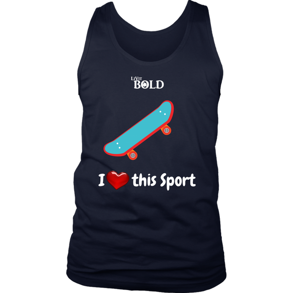 LiVit BOLD District Men's Tank - I Heart this Sport - Skateboarding - LiVit BOLD