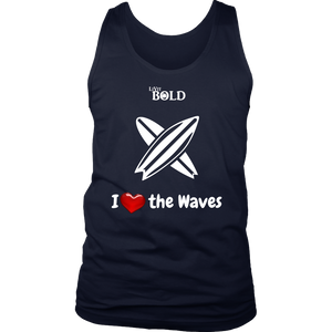 LiVit BOLD Men's Tank - I Heart the Waves - Surfing - LiVit BOLD