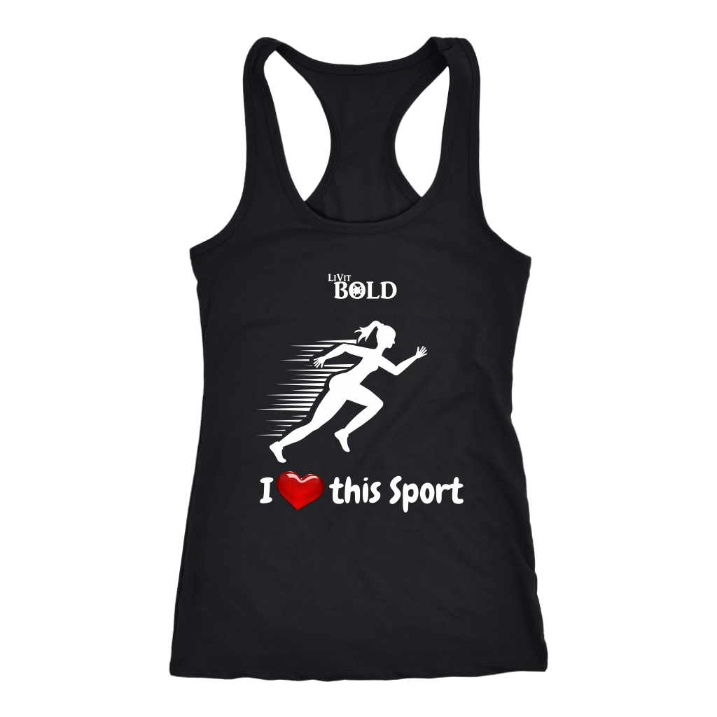 LiVit BOLD Next Level Racerback Tank - I Heart this Sport - Track & Field - LiVit BOLD