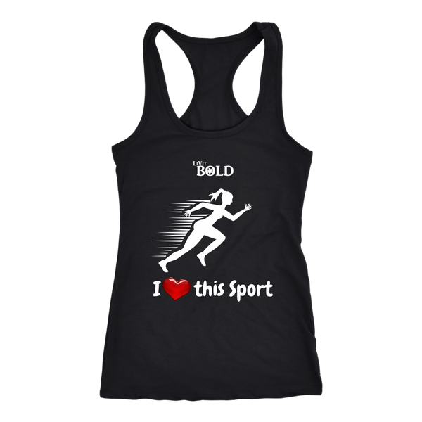 LiVit BOLD Next Level Racerback Tank - I Heart this Sport - Track & Field - LiVit BOLD