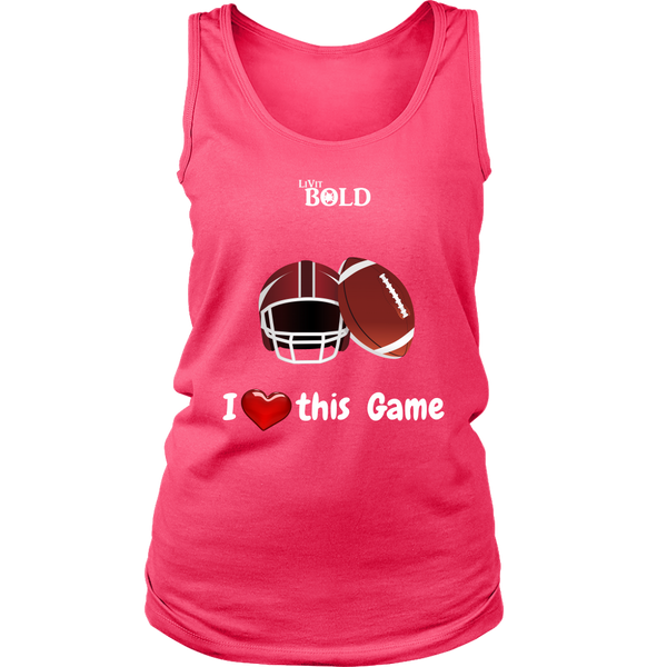 LiVit BOLD District Women's Tank - I Heart this Game - Football - LiVit BOLD