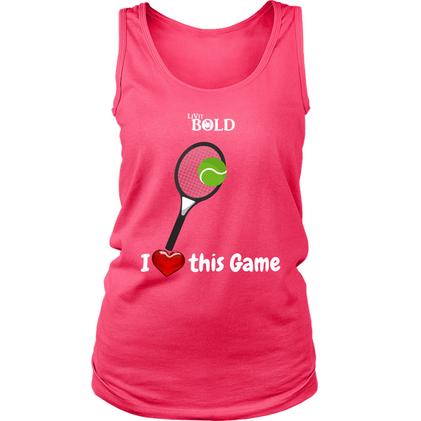 LiVit BOLD District Women's Tank -  I Heart this Game - Tennis - LiVit BOLD