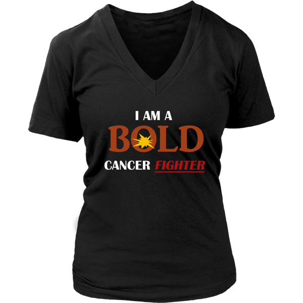 I Am A BOLD Cancer Fighter - Ladies' V-Neck Top - LiVit BOLD - LiVit BOLD