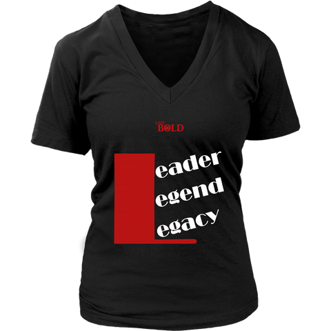 Leader.Legend.Legacy Women's V-Neck Top - 5 Colors - LiVit BOLD - LiVit BOLD