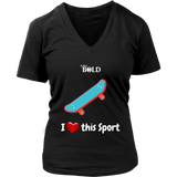 LiVit BOLD District Women's V-Neck Shirt - I Heart this Game - Skateboard - LiVit BOLD