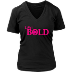 LiVit BOLD District Women's V-Neck Shirt Hot Pink - LiVit BOLD