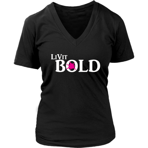 LiVit BOLD Women's V-Neck - Hot Pink Burst - 6 Colors - LiVit BOLD