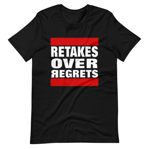 Retakes Over Regrets Short-Sleeve Unisex T-Shirt - Black
