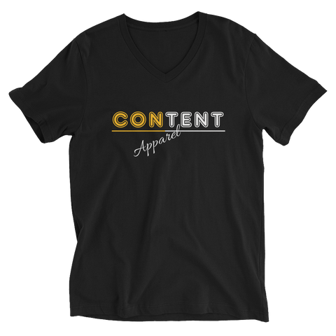 Content Apparel - Unisex Short Sleeve V-Neck T-Shirt - Black - LiVit BOLD