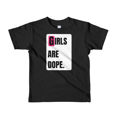 Girls Are Dope (GAD) White Box Logo Black Short sleeve girls t-shirt - LiVit BOLD