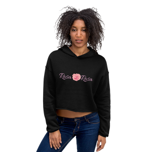 Rosa Rosa (Pink Rose in Italian) Women's Fleece Crop Hoodie - 3 Colors - LiVit BOLD