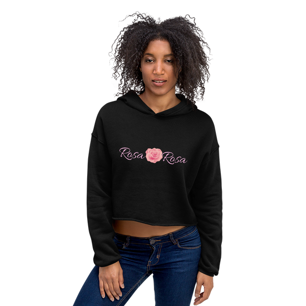 Rosa Rosa (Pink Rose in Italian) Women's Fleece Crop Hoodie - 3 Colors - LiVit BOLD