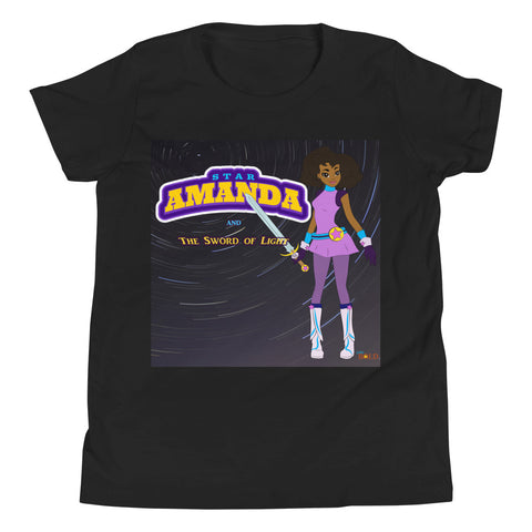 Star Amanda & The Sword Of Light Youth Black Short Sleeve T-Shirt - LiVit BOLD
