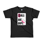 Girls Are Dope (GAD) White Box Logo with Funky Pink Bow Tie Black Short sleeve girls t-shirt - LiVit BOLD