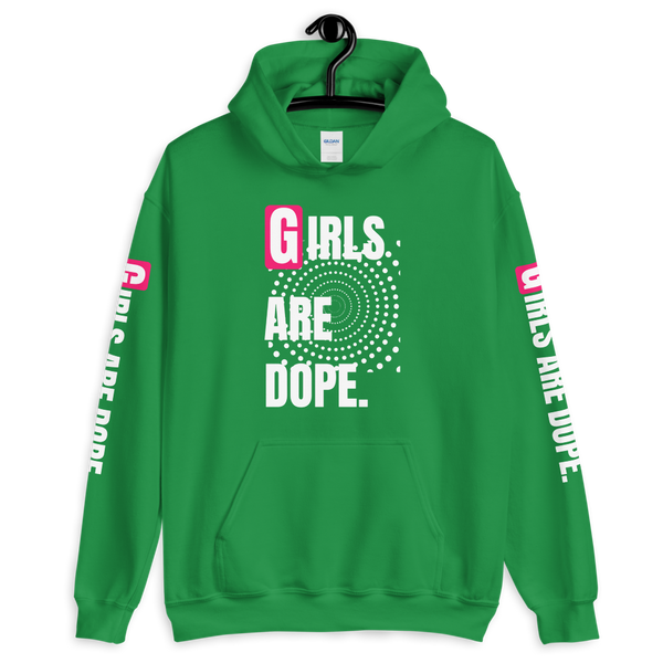 GIRLS ARE DOPE HOODIE WITH FRONT, BACK AND SLEEVES PRINT - 7 COLORS - LiVit BOLD