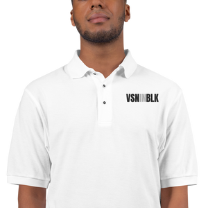 VSNINBLK Men's Premium Polo - White - LiVit BOLD