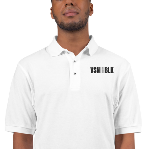 VSNINBLK Men's Premium Polo - White - LiVit BOLD