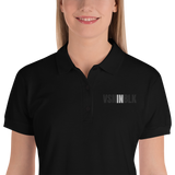 VSNINBLK Embroidered Women's Polo Shirt - Black - LiVit BOLD