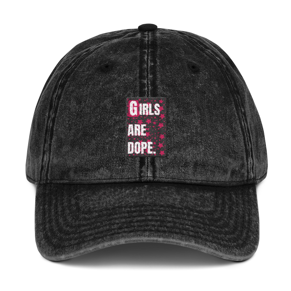 Girls Are Dope It's Raining Stars Vintage Cotton Twill Cap - Black, Navy & Maroon Colors - LiVit BOLD