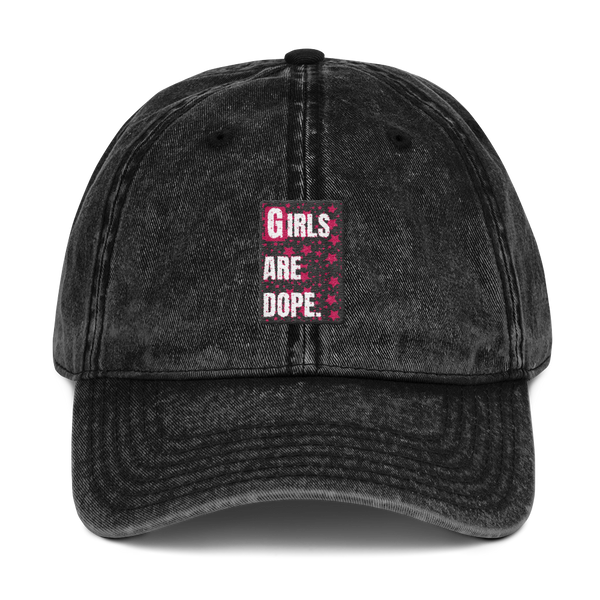 Girls Are Dope It's Raining Stars Vintage Cotton Twill Cap - Black, Navy & Maroon Colors - LiVit BOLD