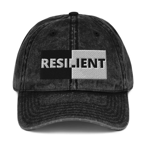 Resilient Vintage Cotton Twill Cap - Black - LiVit BOLD