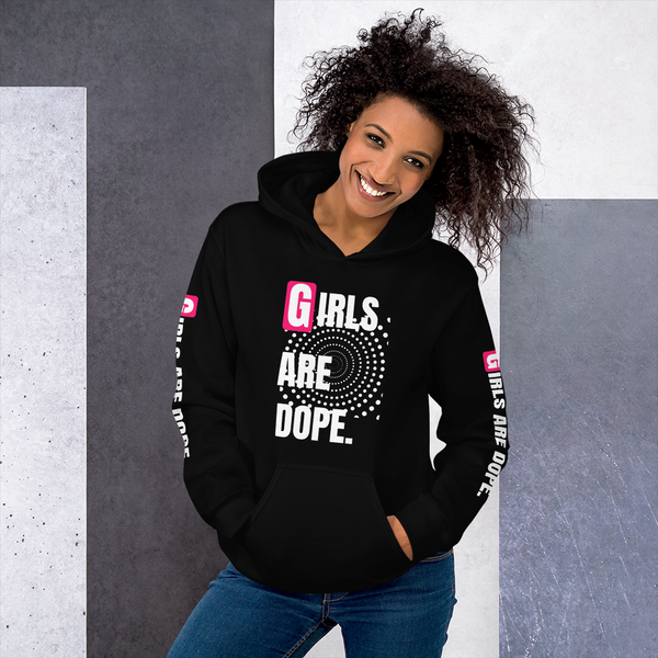 GIRLS ARE DOPE HOODIE WITH FRONT, BACK AND SLEEVES PRINT - 7 COLORS - LiVit BOLD