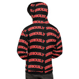 SERIOUSLY All-Over Print Unisex Hoodie - Black