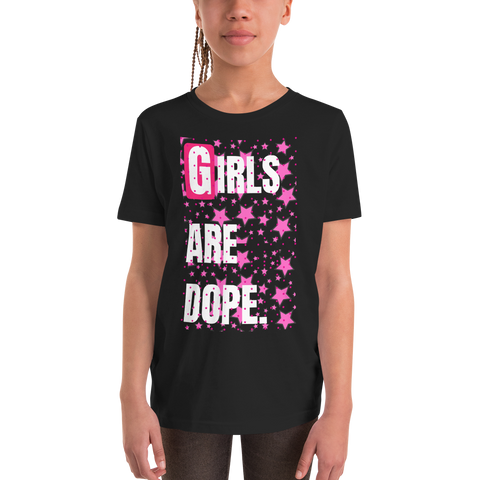 Girls Are Dope (GAD) It's Raining Stars Black Short Sleeve Girl Size T-Shirt - LiVit BOLD