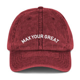 Max Your Great Vintage Cotton Twill Cap - 4 Colors - LiVit BOLD