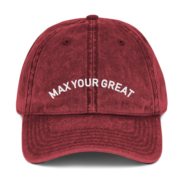 Max Your Great Vintage Cotton Twill Cap - 4 Colors - LiVit BOLD