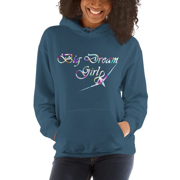 BIG DREAM GIRL - RIBBON BOW PLANE DESIGN - HOODED SWEATSHIRT - 4 COLORS - LiVit BOLD