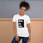 Girls Are Dope (GAD) Black Box Logo White Short-Sleeve T-Shirt - LiVit BOLD