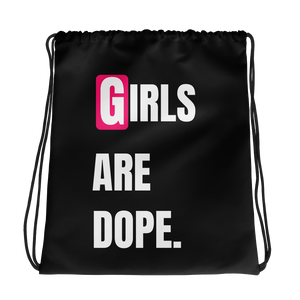 Girls Are Dope Drawstring bag - Black - LiVit BOLD