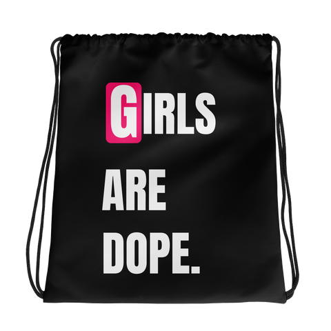 Girls Are Dope Drawstring bag - Black - LiVit BOLD