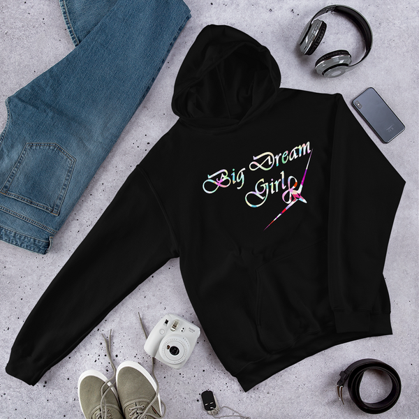 BIG DREAM GIRL - RIBBON BOW PLANE DESIGN - HOODED SWEATSHIRT - 4 COLORS - LiVit BOLD