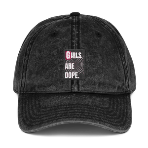 Girls Are Dope It's A Swirly World Vintage Cotton Twill Cap - Black, Navy & Maroon Colors - LiVit BOLD