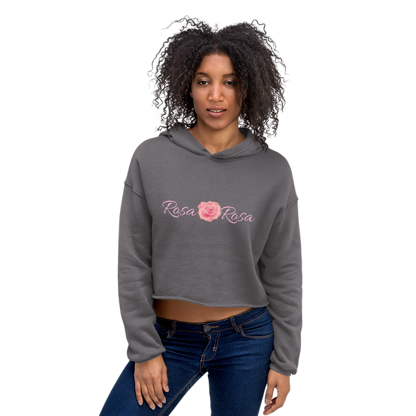 Rosa Rosa (Pink Rose in Italian) Women's Fleece Crop Hoodie - 3 Colors - LiVit BOLD