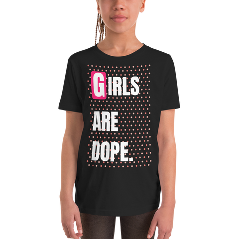 Girls Are Dope (GAD) dOTS A Lot Black Short Sleeve Girl Size T-Shirt - LiVit BOLD