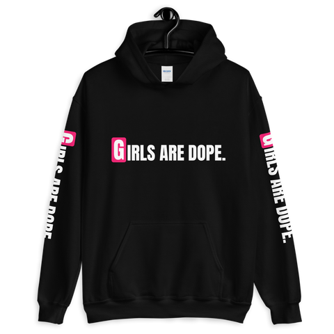 Girls Are Dope Hoodie with Front, Back and Sleeves Print - 7 Colors - LiVit BOLD