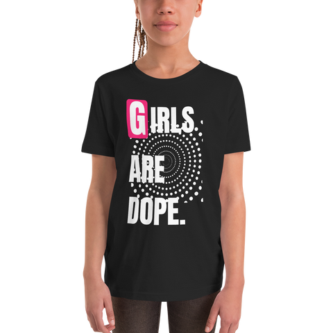 Girls Are Dope (GAD) It's A Swirly World Black Short Sleeve Girl Size T-Shirt - LiVit BOLD