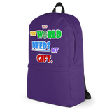 THE WORLD NEEDS MY GIFT BACKPACK - Purple - LiVit BOLD