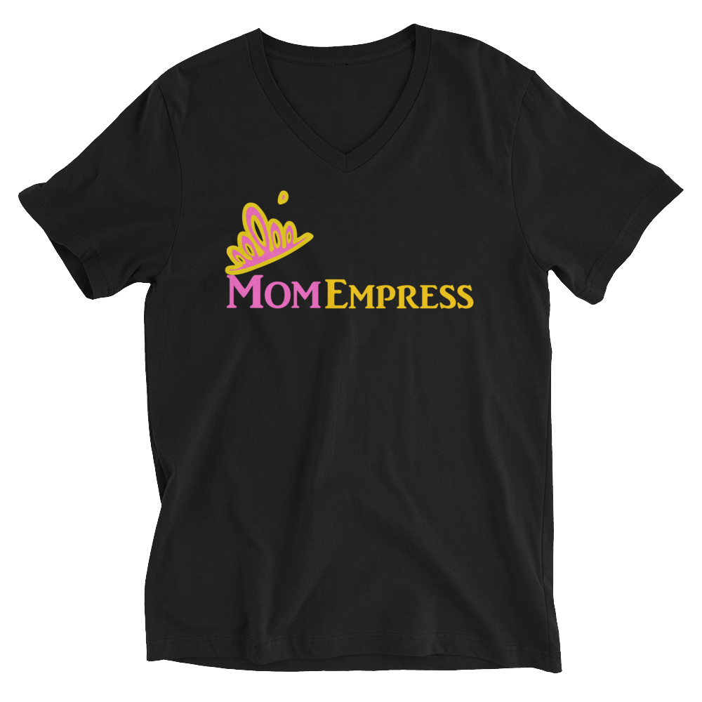 MomEmpress Short Sleeve V-Neck Jersey Tee with Tear Away Label - Black Color - LiVit BOLD - LiVit BOLD