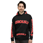 SERIOUSLY (Red & White Design) All Over Print Unisex Hoodie