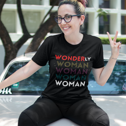 WONDERLY WOMAN - Black Soft T-Shirt