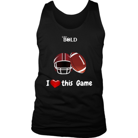 LiVit BOLD District Men's Tank - I Heart this Game - Football - LiVit BOLD